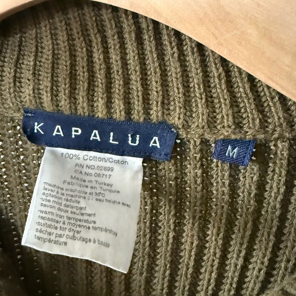 Kapalua|Olive thick knit ribbed sweater,quarter zip•••boho style,size medium - Picture 9 of 11